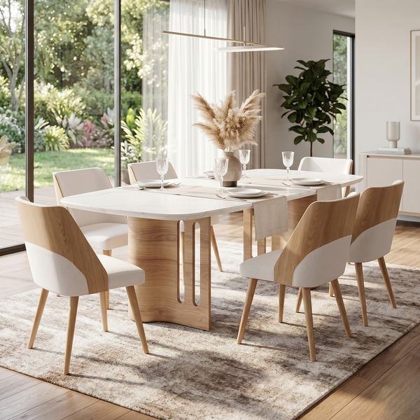 Mesa de Jantar Priscila Tampo Barril com Vidro