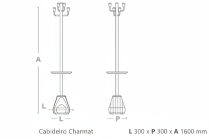 Cabideiro Charmat - Desenho Técnico