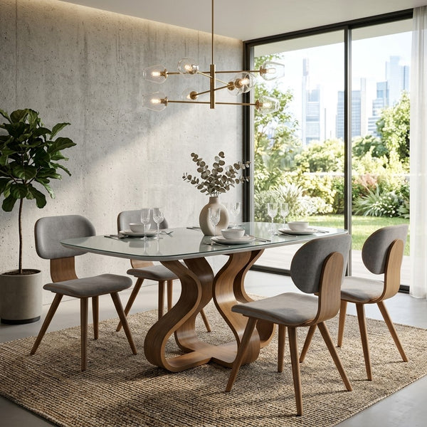 Mesa de Jantar Daiana Tampo Barril com Vidro