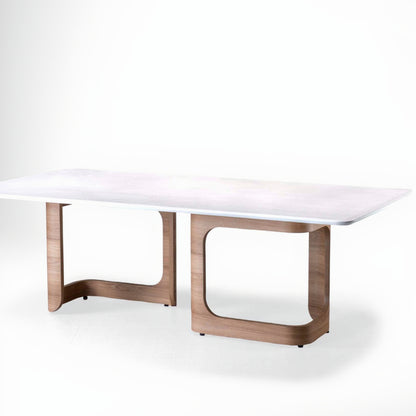 Mesa De Jantar Edna Tampo Reto Com Vidro