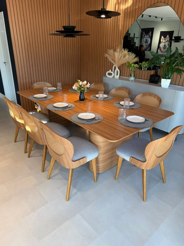 Mesa de Jantar Georgina Tampo Reto em Melamínico