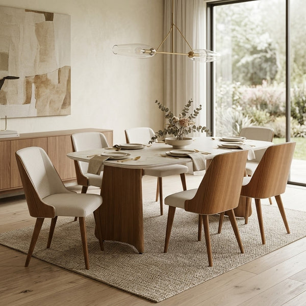 Mesa de Jantar Michele Tampo Barril com Vidro