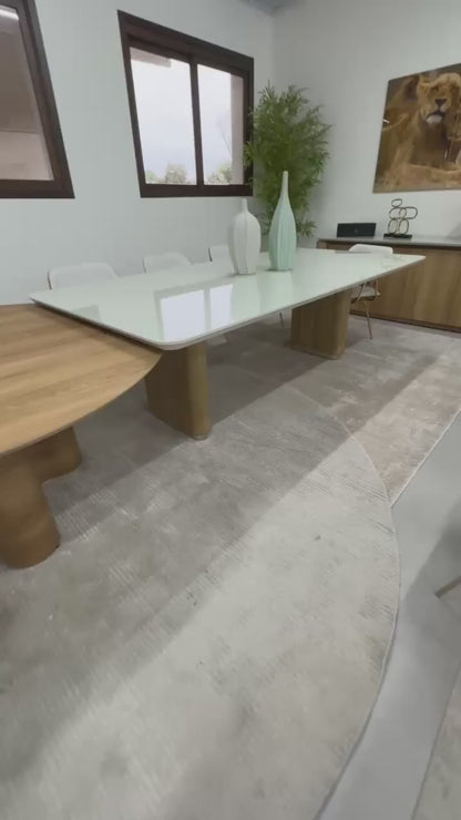 Mesa de Jantar Simara em Vidro Tampo Reto